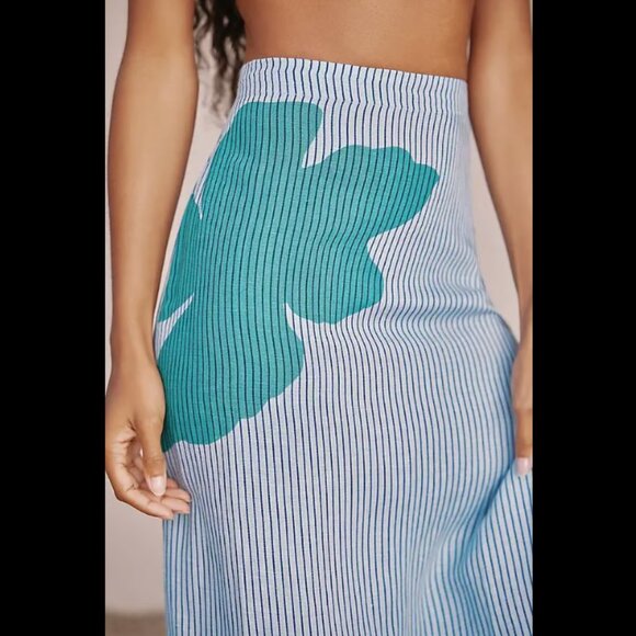 Brand New by Anthropologie Celandine Linen Blend Bandeau Crop Top & Skirt Set - Picture 4 of 11